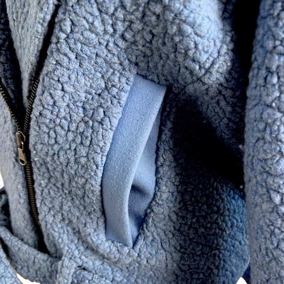 Tibi Blue Oversized Moto Jacket Coat Bloggers Fav EUC SZM - Picture 11 of 13